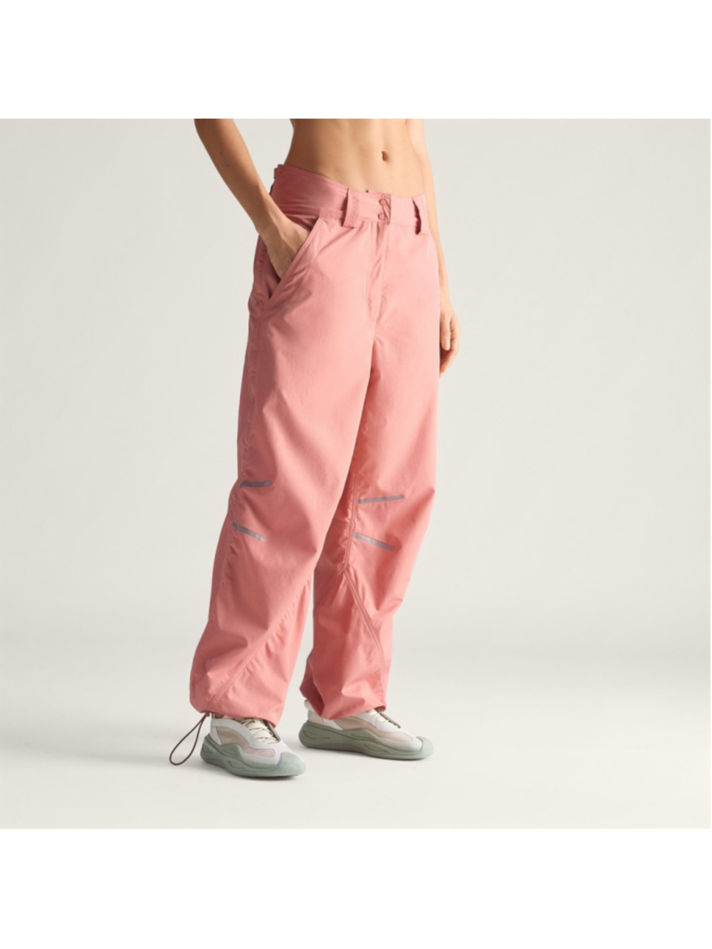 Womens Size L Adidas Stella McCartney Track Pants Light Rosewood Wide Leg $150